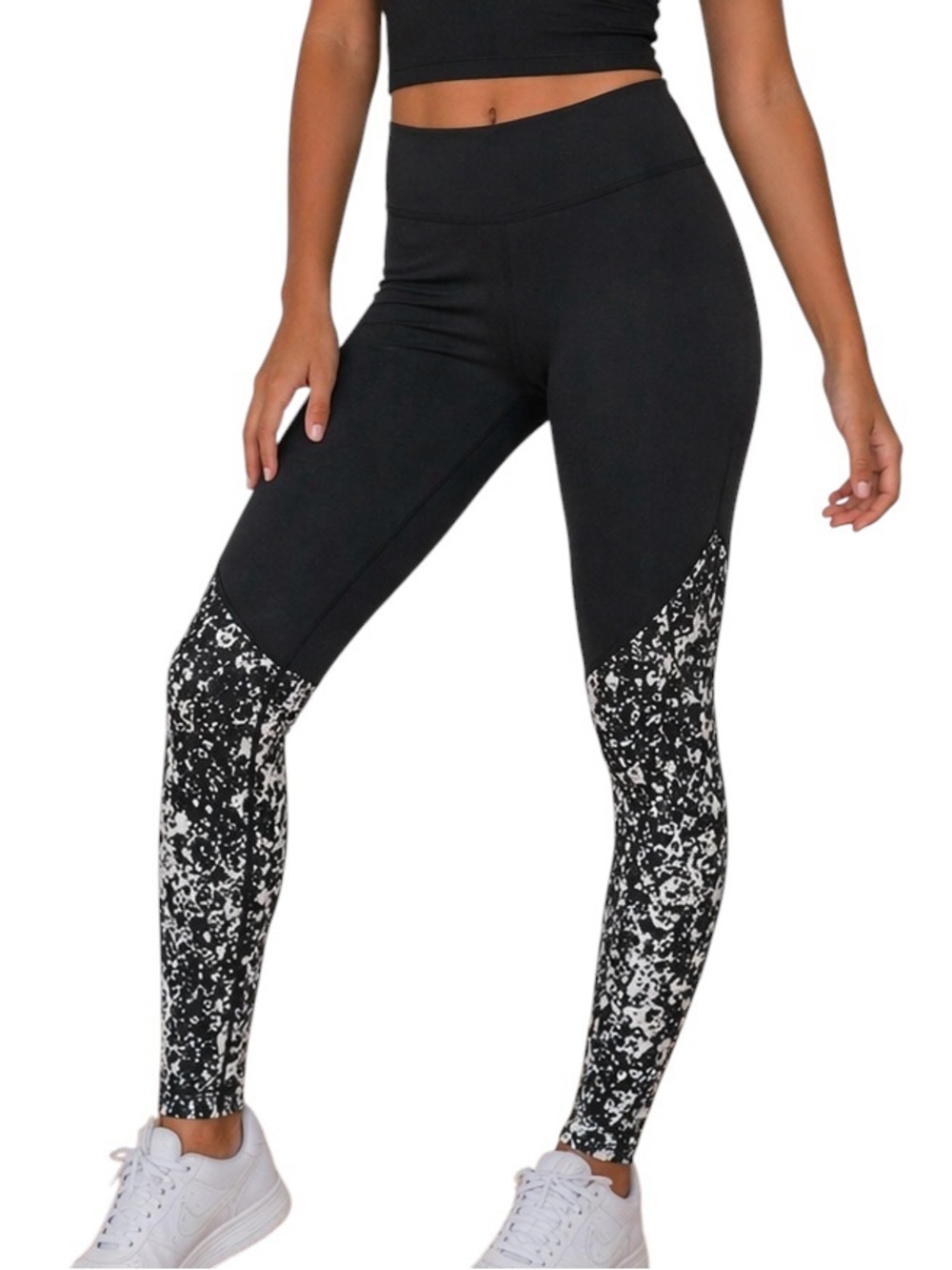 SOC High Waist Black Grey White Leggings Extra Large 16/18